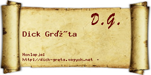 Dick Gréta névjegykártya